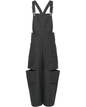Gucci Logo-Appliqué Cotton Dungarees - Black