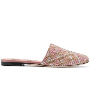 Marco De Vincenzo Geruite Slippers - Roze