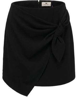Elisabetta Franchi Knot-Detail Asymmetric Skirt - Black