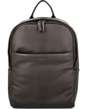 ZEGNA Leather backpack - Schwarz