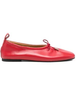 Alohas Bow-Detail Leather Ballet Flats - Red