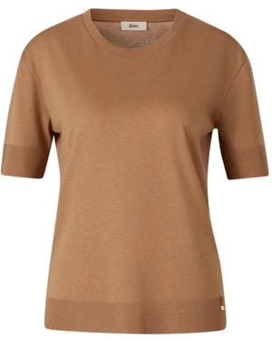 Herno T-Shirt À Bords Nervurés - Brown