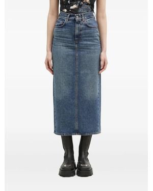 Fiorucci Jeans-Midirock Mit Hohem Bund - Blau