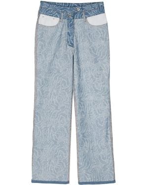 Sonia Rykiel Zebra High-Rise Flared Jeans - Blue