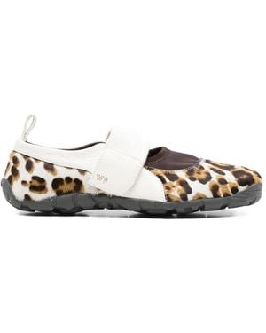 Wales Bonner Jewel Animal-Print Strap Ballet Flats - White