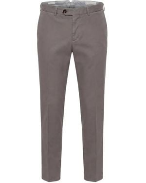 Brunello Cucinelli Pressed-Crease Tailored Trousers - Grey