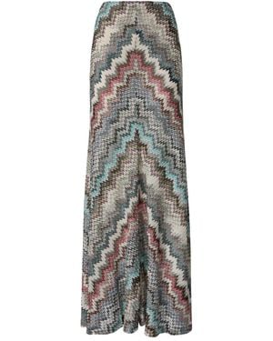 Missoni Zigzag Pattern Maxi Skirt - Gray