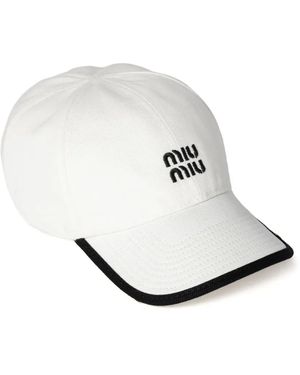 Miu Miu Drill Cap - White