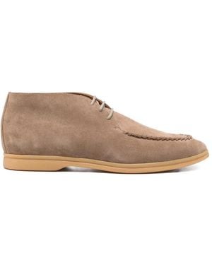 Eleventy Whipstitch-Detail Suede Boots - Brown