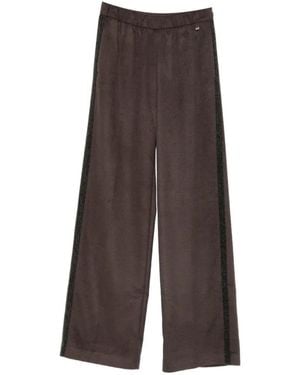 Herno Elasticated-Waistband Wide-Leg Pants - Brown