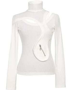Natasha Zinko T-Shirt En Jersey À Manches Longues - Blanc