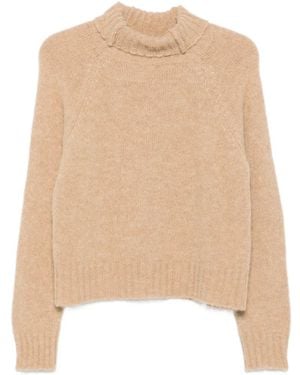 Jucca Roll-Neck Raglan-Sleeve Jumper - Natural