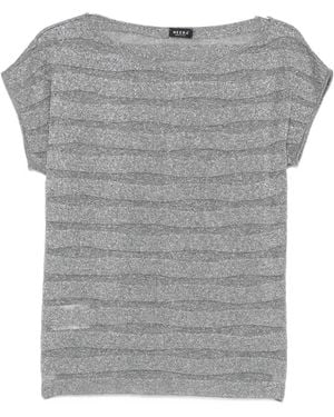 Neera Lurex Stripe T-Shirt - Gray