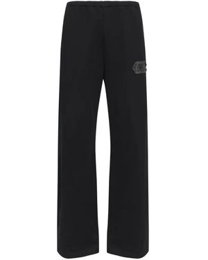 MM6 by Maison Margiela Patch-Detail Cotton Trousers - Black