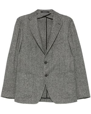 Tagliatore Blazer Con Motivo A Spina Di Pesce - Grigio