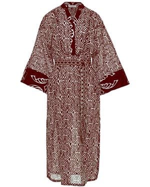 Devotion Breeze Geometric Print Dress - Red