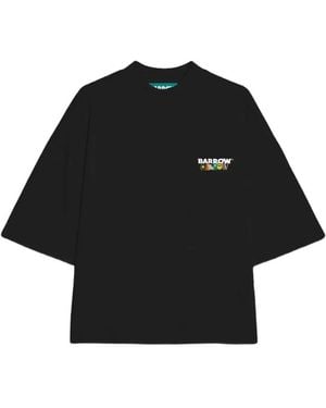 Barrow Graphic-Print Drop-Shoulder T-Shirt - Black