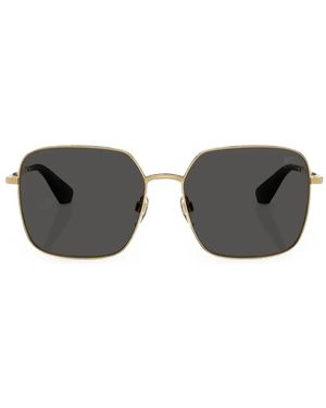 Burberry Check-Engraved Square-Frame Sunglasses - Metallic