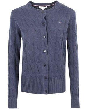 Tommy Hilfiger Cardigan Mit Zopfmuster - Blau