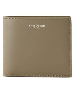 Saint Laurent Paris Logo-Print Wallet - Natural