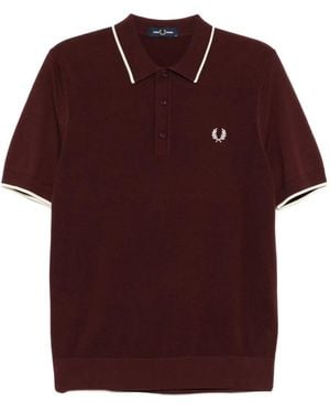 Fred Perry Poloshirt mit Logo-Stickerei - Rot