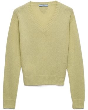 Prada Pullover Mit V-Ausschnitt - Grün