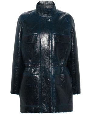 Fendi Leather Coat - Blue