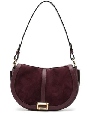 Lancel Suede-Panelled Shoulder Bag - Purple