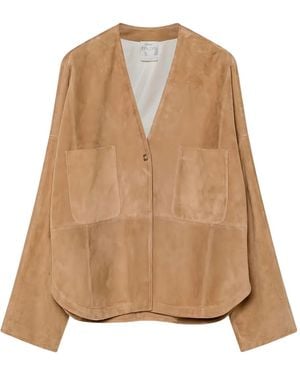 Forte Forte Patch-pocket suede jacket - Neutro
