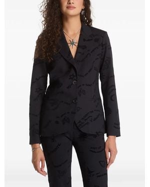 Desigual Blazer À Imprimé Graphique - Noir