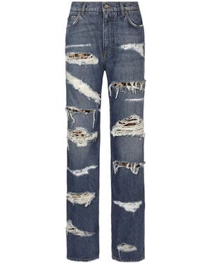 Dolce & Gabbana Distressed-Effect Straight-Leg Jeans - Blue