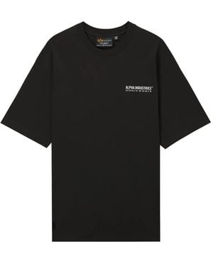 Alpha Industries ロゴ Tシャツ - ブラック