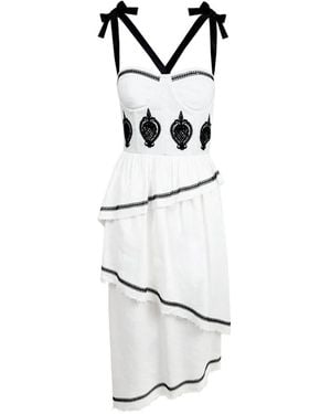 Contessa Mills Bridget Tiered-Ruffle Dress - White