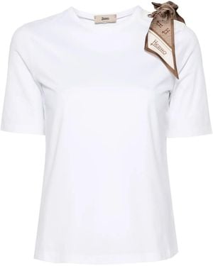 Herno スカーフディテール Tシャツ - ホワイト