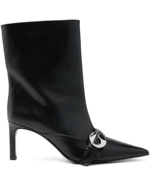 Coperni 70Mm Buckle-Fastening Pointed-Toe Boots - Black