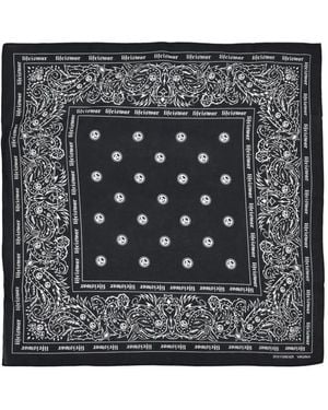 lifeiswar Paisley-Print Logo-Print Bandana - Black