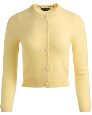Alice + Olivia Dollie Cashmere Cardigan - Yellow