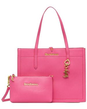 Juicy Couture Heart-Charm Tote Bag - Pink
