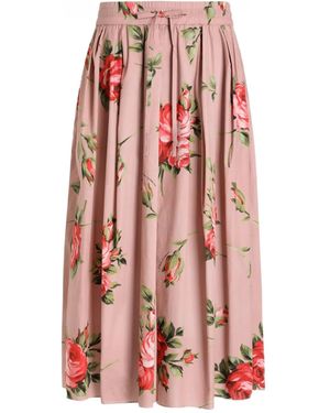 Dolce & Gabbana フローラル ドローストリングスカート - レッド