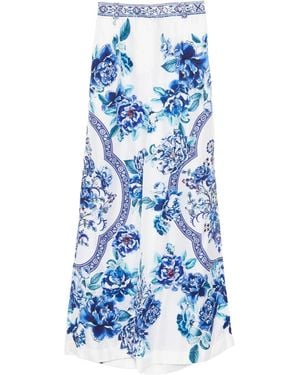 CAMILLA Wide Leg Waisted Pant - Blue