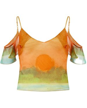 Donde Esteban Blusa Con Volantes - Amarillo