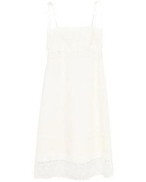 Valentino Garavani Lace-Trim Midi Dress - White