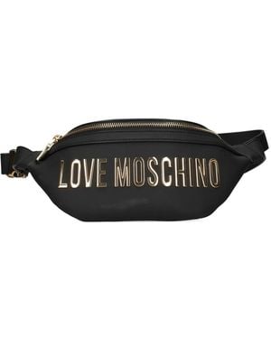 Love Moschino Logo-Appliqué Belt Bag - Black