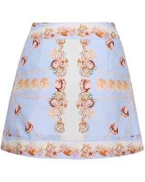Cara Cara Fischer Seashell-Print Mini Skirt - Blanc