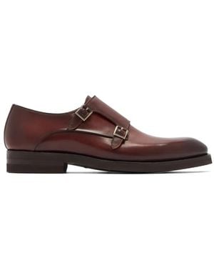 Magnanni Monk-Strap Derby Shoes - Brown