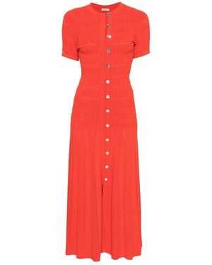 Sandro Midi Button-Up Dress - Red