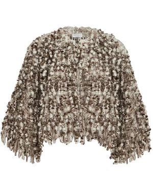 Brunello Cucinelli Cardigan Dazzling À Broderies En Mohair Et Laine - Neutre
