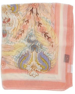 Etro Floral-print silk scarf - Pink