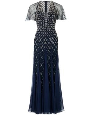 Temperley London Vita Crystal-Embellished Gown Maxi Dress - Blue