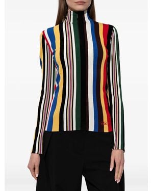 Loewe Striped Ribbed Top - Black